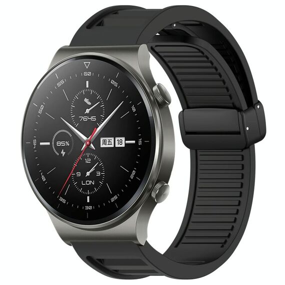 Per Huawei GT2 Pro cinturino in silicone con fibbia magnetica pieghevole da 22 mm (nero)