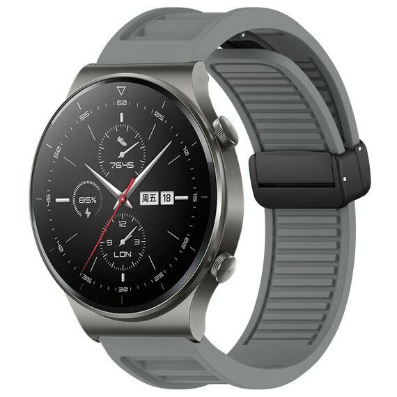 Per Huawei GT2 Pro cinturino in silicone con fibbia magnetica pieghevole da 22 mm (grigio)