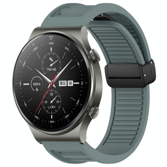 Per Huawei GT2 Pro 22 mm cinturino in silicone con fibbia magnetica pieghevole (ciano roccia)