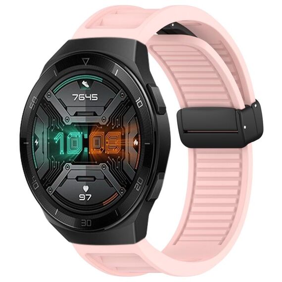 Per Huawei Watch GT 2E 22mm Cinturino in silicone con fibbia magnetica pieghevole (rosa)