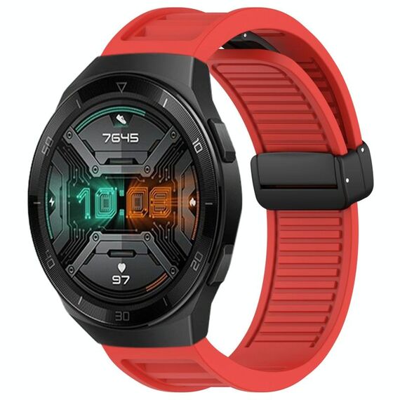 Per Huawei Watch GT 2E 22mm Cinturino in silicone con fibbia magnetica pieghevole (rosso)