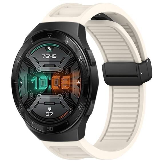 Per Huawei Watch GT 2E cinturino in silicone con fibbia magnetica pieghevole da 22 mm (Starlight)