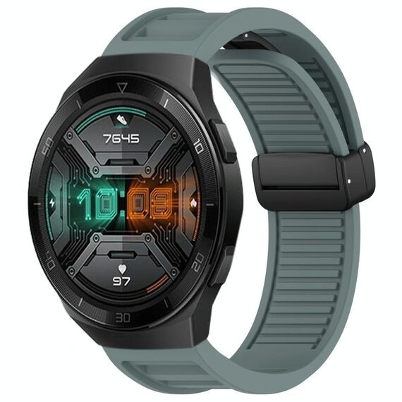 Per Huawei Watch GT 2E cinturino in silicone con fibbia magnetica pieghevole da 22 mm (ciano roccia)