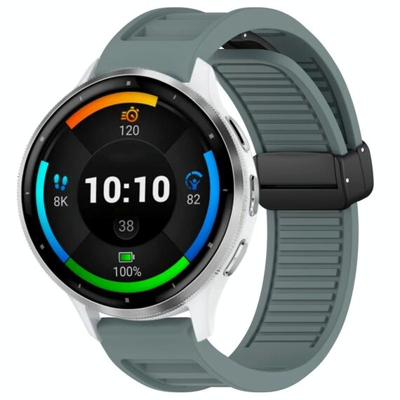Per cinturino in silicone pieghevole con fibbia magnetica Garmin Venu 3 da 22 mm (ciano roccia)