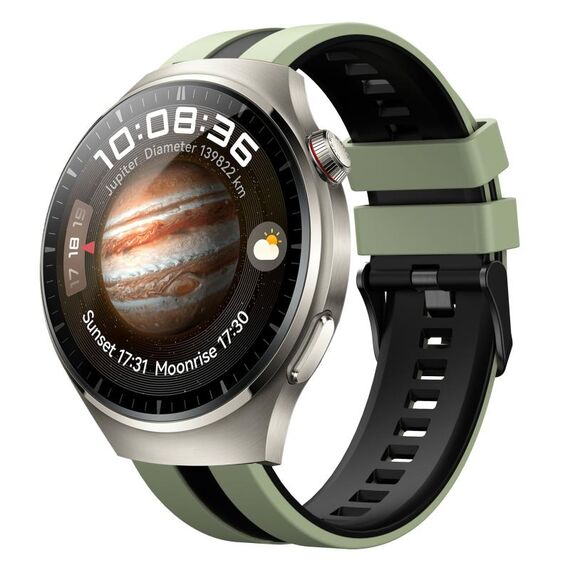 Per Huawei Watch 4 Pro 22mm cinturino sportivo in silicone bicolore (verde chiaro + nero)