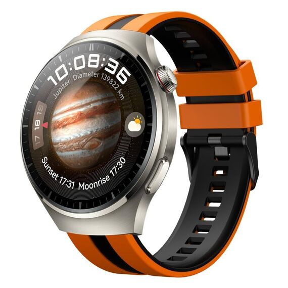 Per Huawei Watch 4 Pro 22mm cinturino sportivo in silicone bicolore (arancione + nero)
