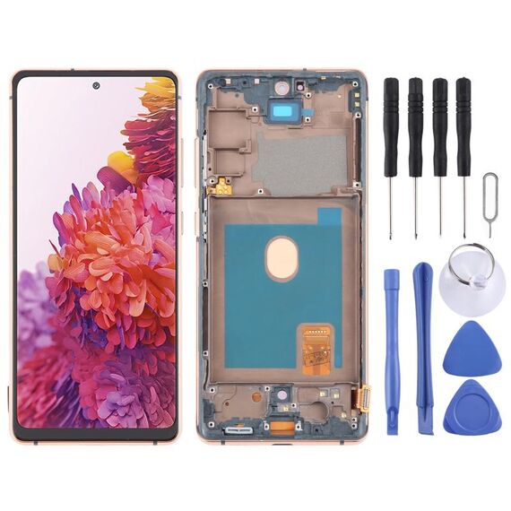 Per Samsung Galaxy S20 FE SM-G780F 6,43 pollici OLED LCD Screen Digitizer assemblaggio completo con cornice (Oro)