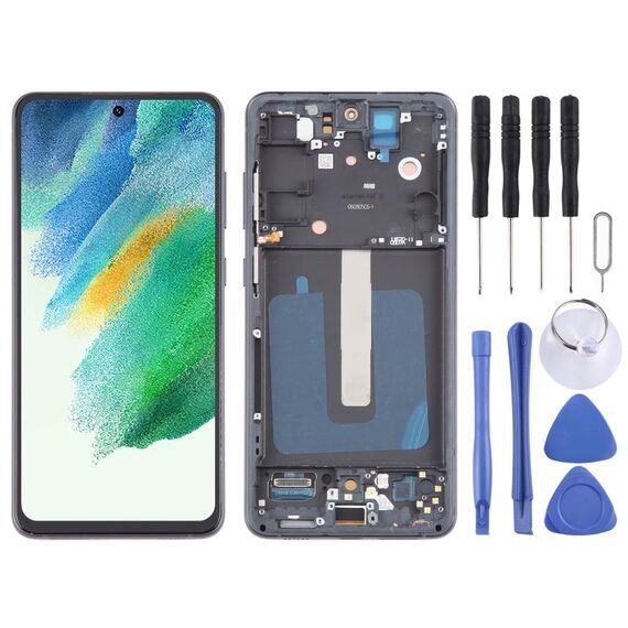 Per Samsung Galaxy S21 FE 5G SM-G990B 6,43 pollici OLED LCD Screen Digitizer Assembly completo con telaio (nero)