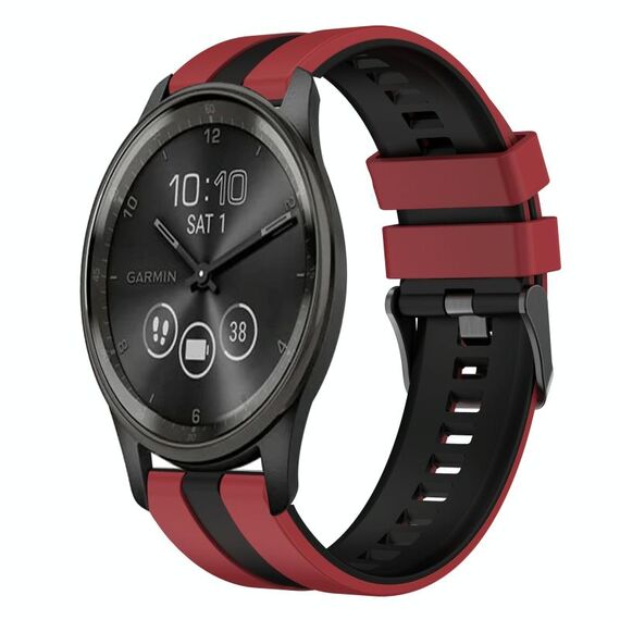 Per cinturino sportivo in silicone bicolore GarminMove Trend da 20 mm (rosso + nero)