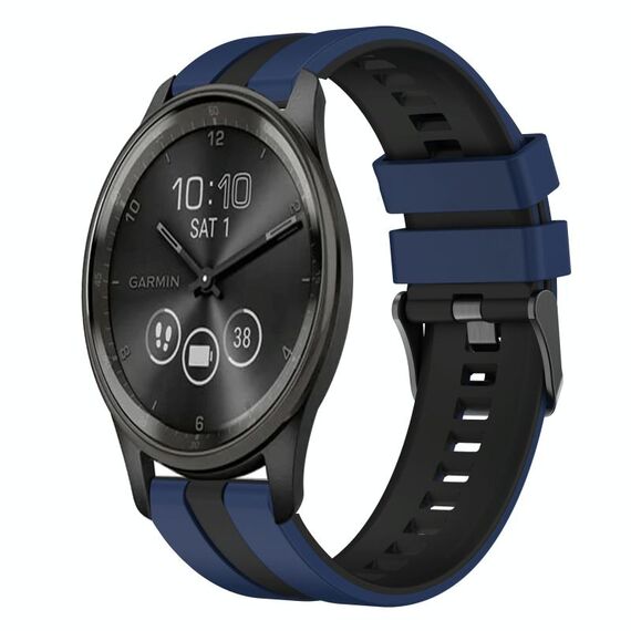 Per cinturino sportivo in silicone bicolore GarminMove Trend da 20 mm (blu + nero)