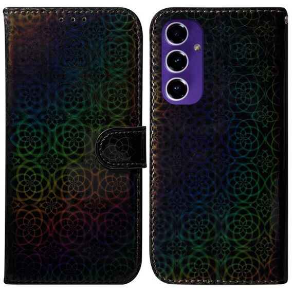 Custodia per telefono in pelle colorata con fibbia magnetica per Samsung Galaxy S24 FE 5G (nera)