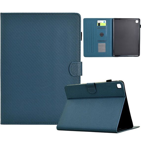 Per Samsung Galaxy Tab A 10.1 2019 Custodia in pelle Smart Tablet con struttura in fibra di colore solido (blu reale)