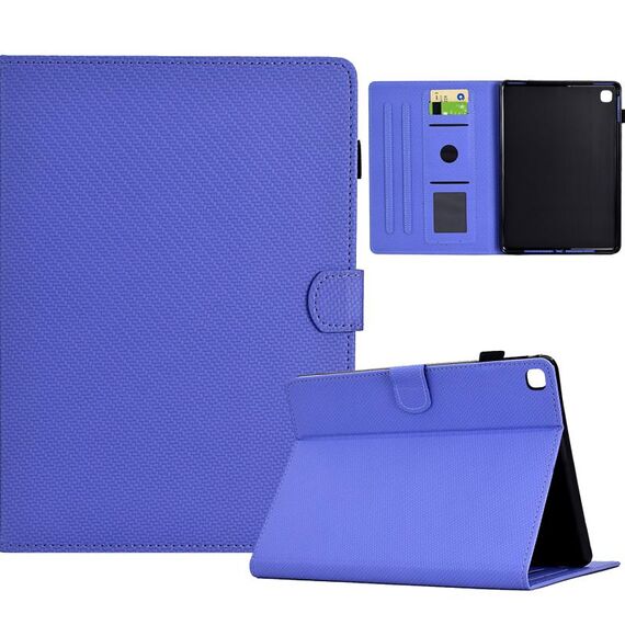 Per Samsung Galaxy Tab A 10.1 2019 Custodia in pelle Smart Tablet con struttura in fibra di colore solido (viola)