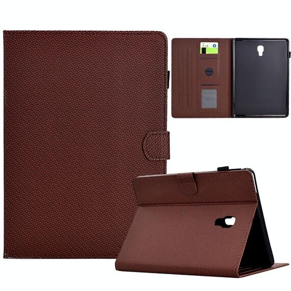 Per Samsung Galaxy Tab A 10.5 Custodia in pelle Smart Tablet con struttura in fibra di colore solido (marrone)