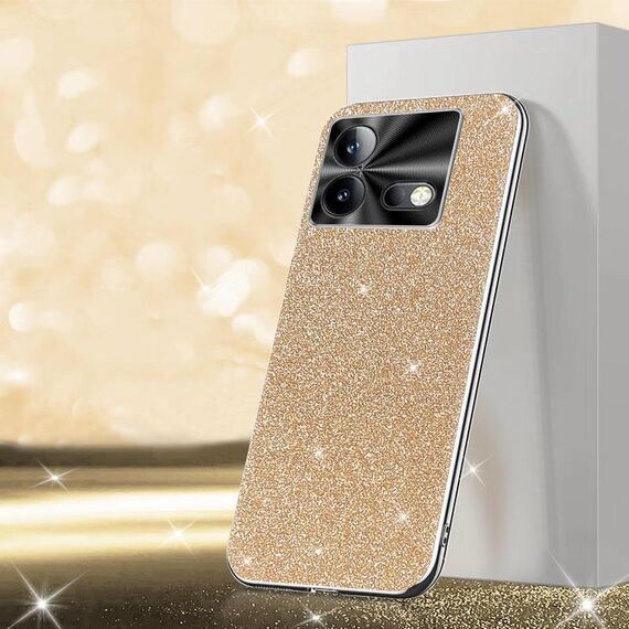 Per vivo iQOO Neo8 Custodia per telefono con polvere glitterata elettrolitica (oro)