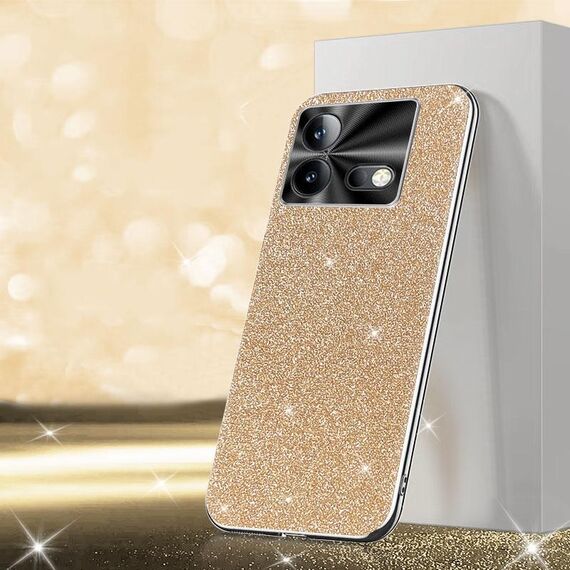 Per vivo iQOO Neo8 Pro Custodia per telefono con polvere glitterata elettrolitica (oro)