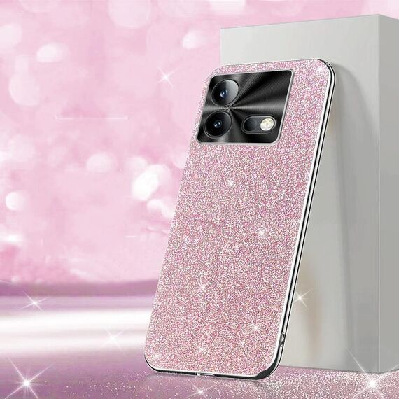 Per vivo iQOO Neo8 Pro Custodia per telefono con polvere glitterata elettrolitica (rosa)