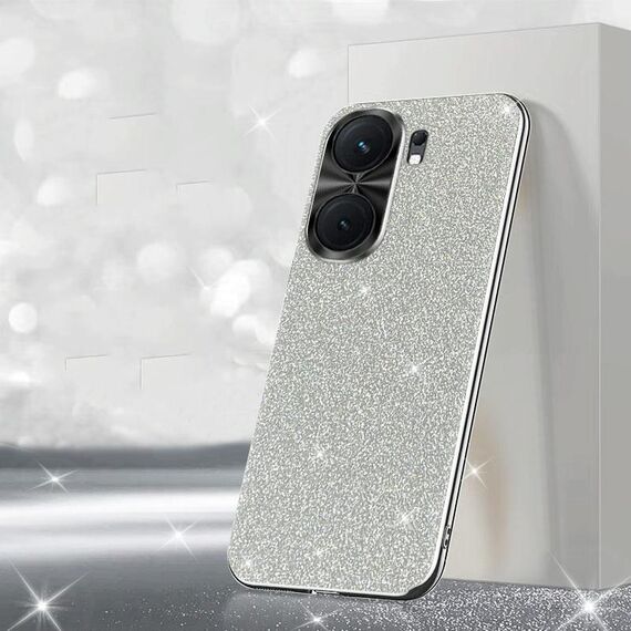 Per vivo iQOO Neo9 Custodia per telefono con polvere glitterata elettrolitica (argento)