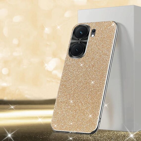 Per vivo iQOO Neo9 Custodia per telefono con polvere glitterata elettrolitica (oro)