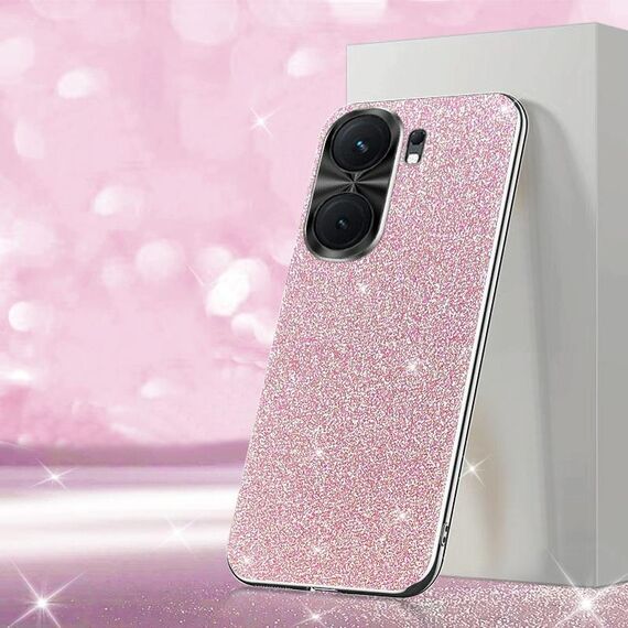 Per vivo iQOO Neo9 Pro Custodia per telefono con polvere glitterata elettrolitica (rosa)