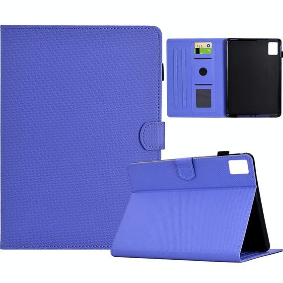 Per Lenovo Tab M11 / Xiaoxin Pad 2024 Custodia in pelle Smart Tablet con struttura in fibra di colore solido (viola)