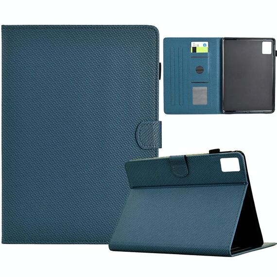 Per Xiaomi Pad 6/6 Pro Custodia in pelle Smart Tablet con struttura in fibra di colore solido (blu reale)