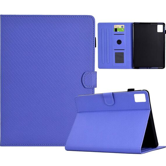 Per Xiaomi Redmi Pad SE Custodia in pelle Smart Tablet con struttura in fibra di colore solido (viola)