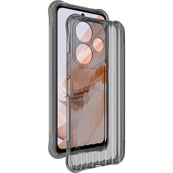 Per Redmi 13 4G Global IMAK Custodia per telefono in TPU con struttura ondulata (nero trasparente)
