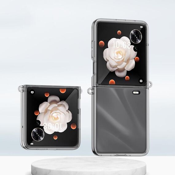 Custodia per telefono antiurto con copertura totale per PC per Honor Magic V Flip Sfumatura di colore della pelle (trasparente)