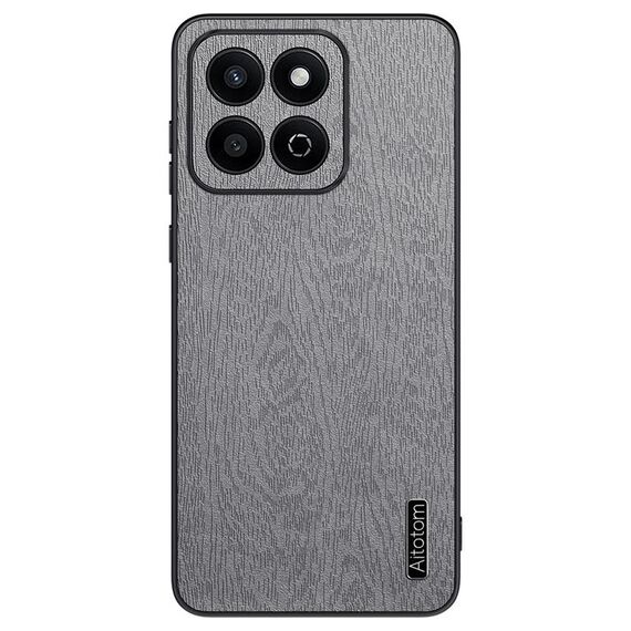 Custodia per telefono antiurto in pelle corteccia di albero per Honor Play 60 Plus (bianca)