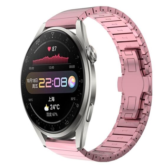Per Huawei Watch3 Pro 22mm cinturino in lega con fibbia a farfalla con vernice a perline (rosa)