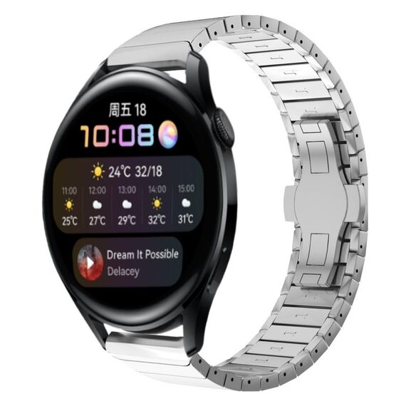 Per Huawei Watch3 22mm One Bead Paint Butterfly Buckle Cinturino in lega (Argento)