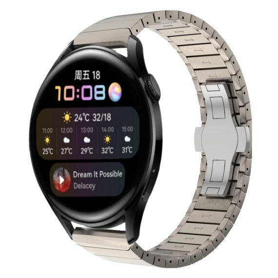 Per Huawei Watch3 22mm cinturino in lega con fibbia a farfalla con vernice a perline (colore titanio)