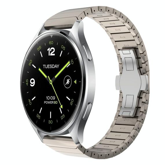 Per Xiaomi Watch 2 22mm Cinturino in lega con fibbia a farfalla con vernice a perline (colore titanio)