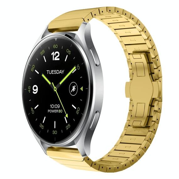 Per Xiaomi Watch 2 22mm cinturino in lega con fibbia a farfalla con vernice a perline (oro)