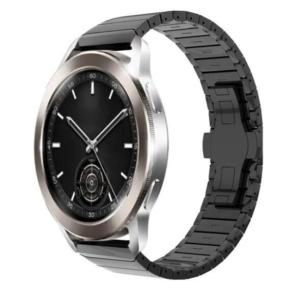Per Xiaomi Watch S3 22mm cinturino in lega con fibbia a farfalla con vernice a perline (nero)