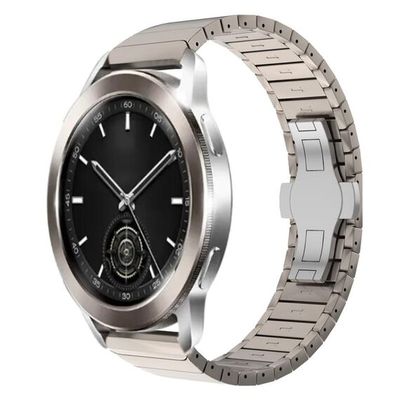 Per Xiaomi Watch S3 22mm cinturino in lega con fibbia a farfalla con vernice a perline (colore titanio)