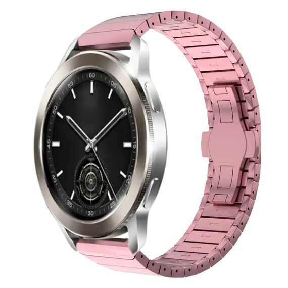 Per Xiaomi Watch S3 22mm cinturino in lega con fibbia a farfalla con vernice a perline (rosa)