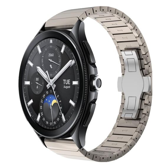 Per Xiaomi Watch 2 Pro 22mm Cinturino in lega con fibbia a farfalla con vernice a perline (colore titanio)