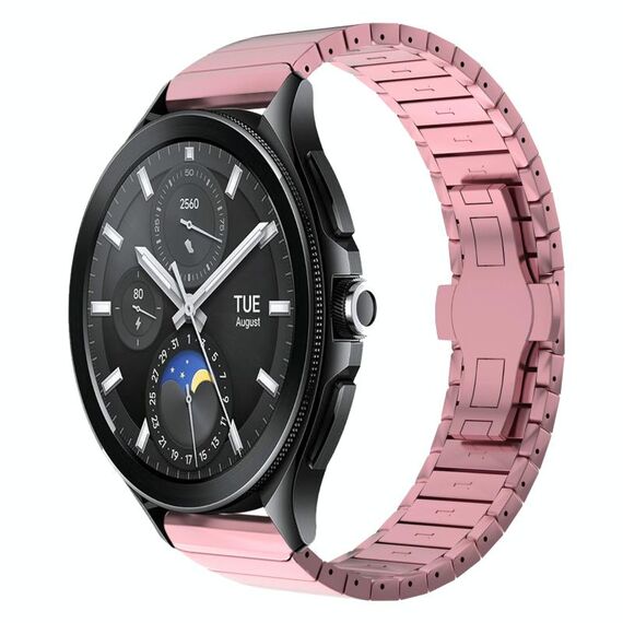 Per Xiaomi Watch 2 Pro 22mm cinturino in lega con fibbia a farfalla con vernice a perline (rosa)