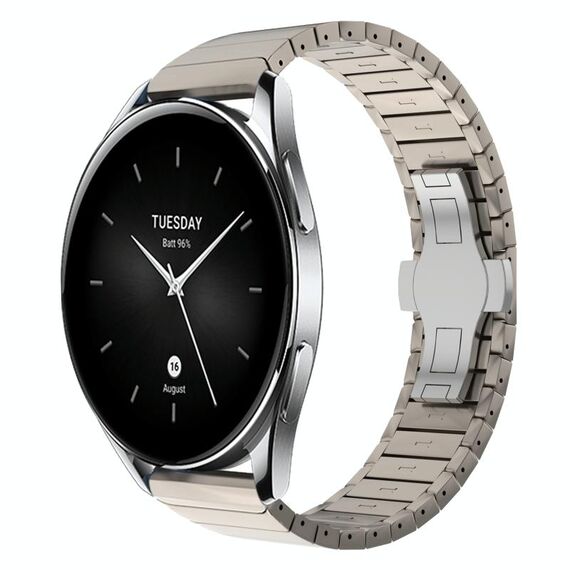 Per Xiaomi Watch S2 22mm cinturino in lega con fibbia a farfalla con vernice a perline (colore titanio)