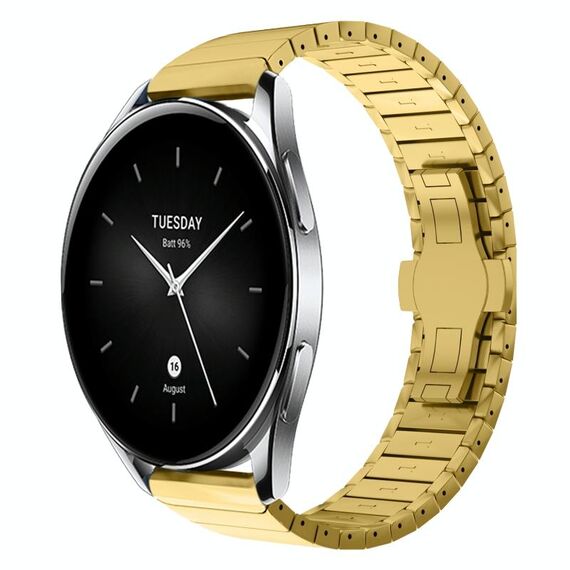 Per Xiaomi Watch S2 22mm cinturino in lega con fibbia a farfalla con vernice a perline (oro)
