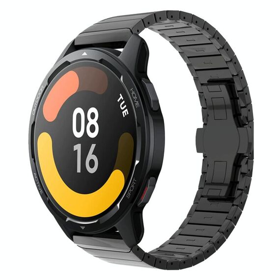 Per Xiaomi Watch S1 Active 22mm Cinturino in lega con fibbia a farfalla con vernice a perline (nero)