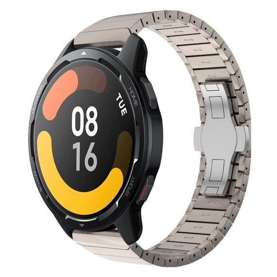 Per Xiaomi Watch S1 Active 22mm One Bead Paint Butterfly Buckle Alloy Watch Band (Colore Titanio)