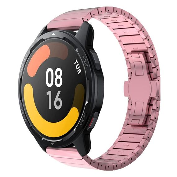 Per Xiaomi Watch S1 Active 22mm One Bead Paint Butterfly Buckle Alloy Watch Band (Rosa)