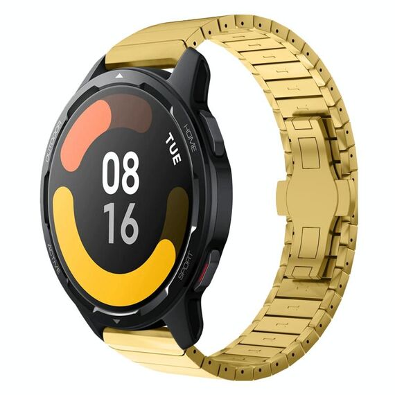 Per Xiaomi Watch S1 Active 22mm Cinturino in lega con fibbia a farfalla in vernice con perline (oro)