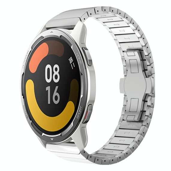 Per Xiaomi Watch Color2 22mm cinturino in lega con fibbia a farfalla con vernice a perline (argento)