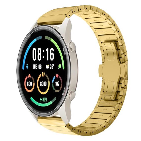 Per Xiaomi Watch Sport 22mm One Bead Paint Butterfly Buckle Alloy Watch Band (oro)