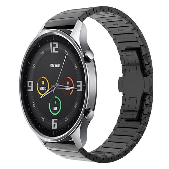 Per Xiaomi Watch Color 22mm Cinturino in lega con fibbia a farfalla in vernice con perline (nero)