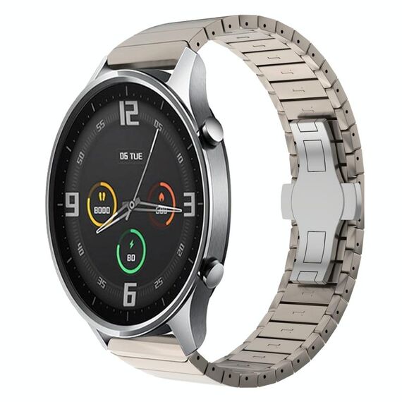 Per Xiaomi Watch Color 22mm Cinturino in lega con fibbia a farfalla con vernice a perline (colore titanio)
